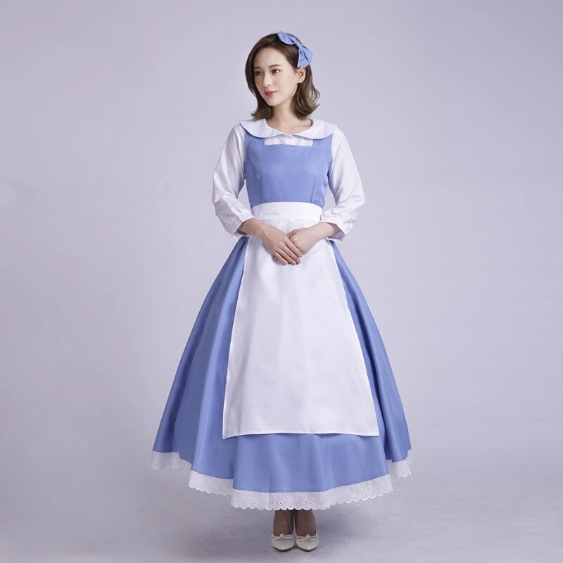 大人气美女と野獣 ベルコスプレ変装仮装コスム大人ステージ 舞台服メイドワンピースプリンセス