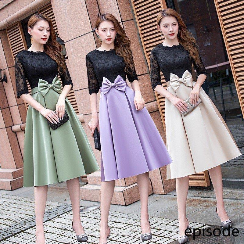 ワンピース パーティードレス 花嫁ミニドレス ウェディングドレス 可愛い 半袖 透かし彫りレース 花嫁二次会 演奏会 パーティドレス マキシ丈 プリンセスhs5427