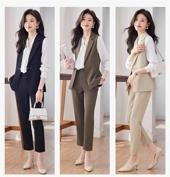 セットアップ スーツ 2点セット レディース スーツ パンツスーツ ベスト ジレ&テーパードパンツ セレモニー キレイめ ビジネススーツ 通勤スーツ フォーマル 入学式 卒業式 入園式 卒園式 着痩せ