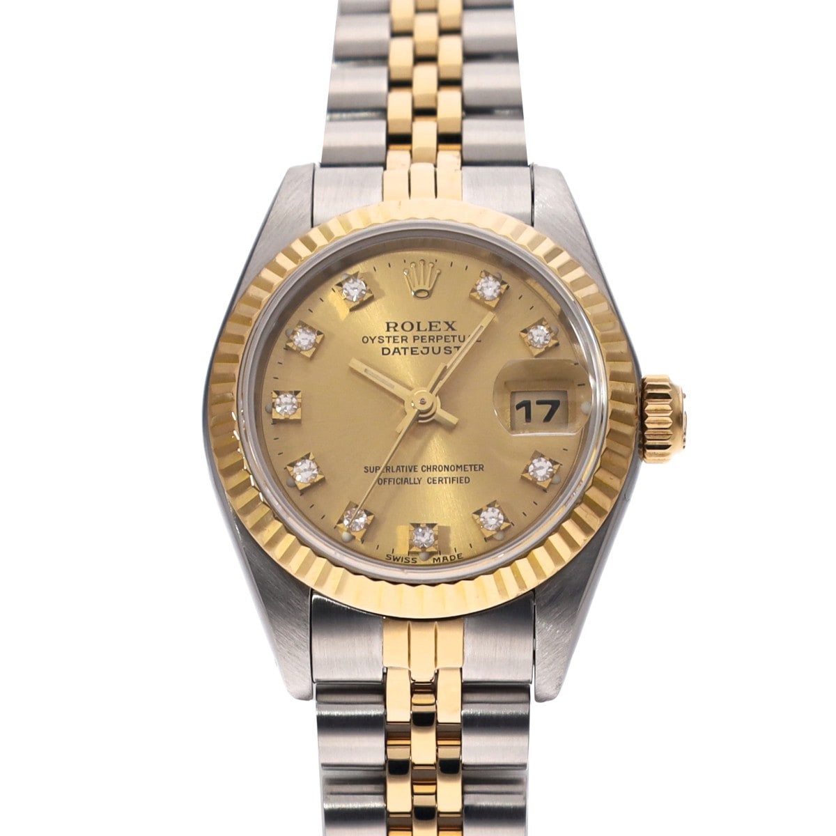ロレックス デイトジャスト 10Pダイヤ 69173G 98番台(1987年頃製造) シャンパン/ダイヤモンド レディース 腕時計 自動巻き 中古 銀蔵