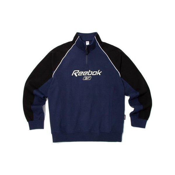 プレミア ハーフジップ スウェットシャツ - ネイビー RETS-5FM23-N2