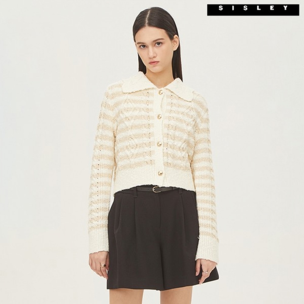 (シスレー) シスレーケーブルクロップニットカーディガン SAKC01311_BG