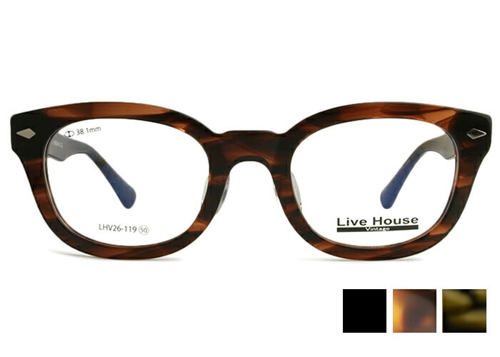 ライブハウス Live House 眼鏡 LHV26-119 レトロ セル 太め 黒縁