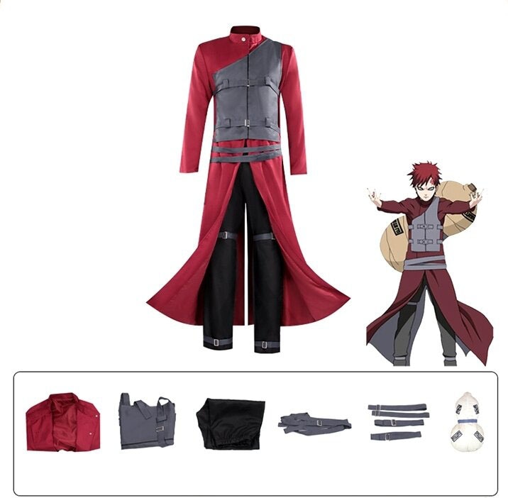 ナルト我愛羅 cos スーツ男性第七世代風影コスプレ男性三点アニメ妄想スーツ