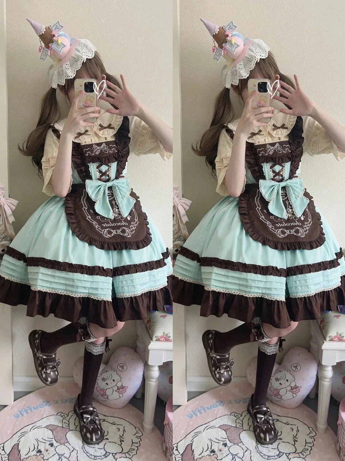 【生チョコミルフィーユ】白砂糖少女の新作オリジナルデザインロリータ洋装かわいいjskキャミソールワンピース