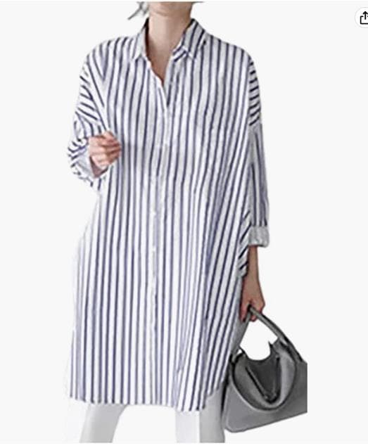 シャツワンピース ロングシャツ ゆったり チュニック シャツワンピ シンプル 体型カバー 春 夏 秋 レディース