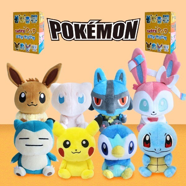 ポケモン キューティーポップ キーリング ぬいぐるみ 1箱（8個） かばんホルダー ピカチュウ ミュイヴイ ニームピア カビゴン ルカリオ 愛着動物