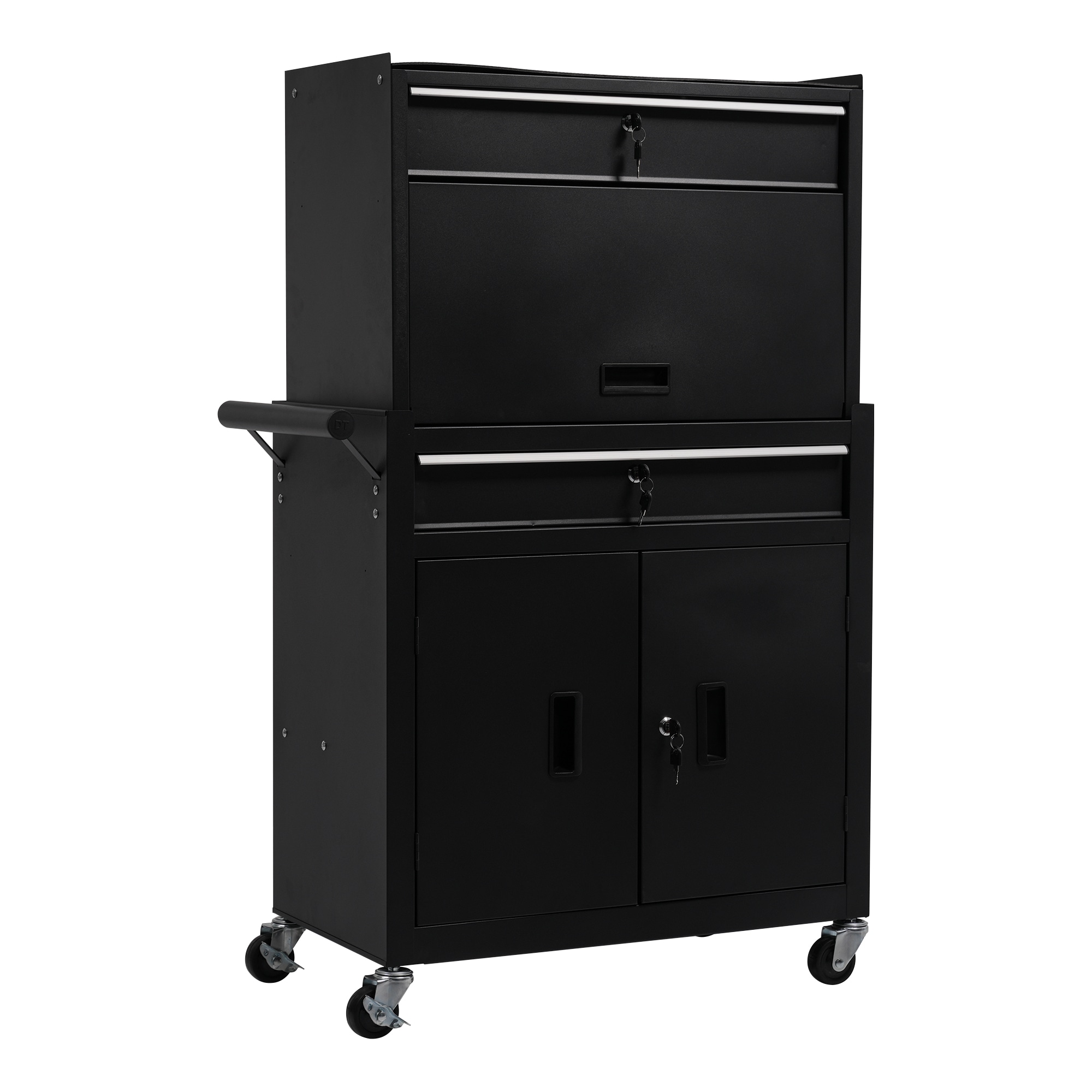 【国内出荷-送.料.無.料】ツールキャビネット 多機能 ツールワゴン ツールカート工具カート ロールキャビネット スチール ローラーキャビネット ハンドル W76×D37×H117cm DIY 引き出