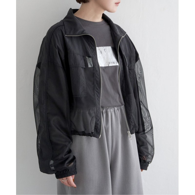 メッシュ切替スタンドブルゾン