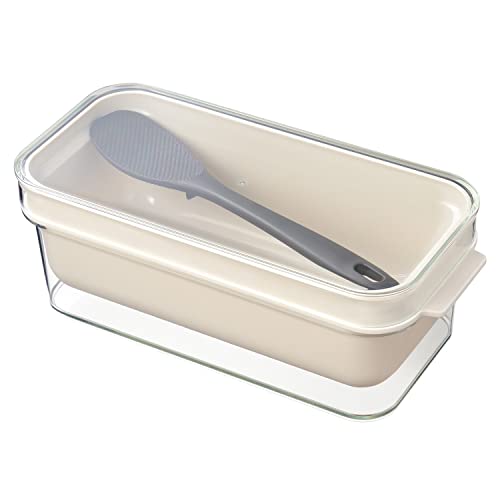 レイエ ぬかどこ ボックス ぬか漬け 容器 中身が見える 専用 しゃもじ 付き コンパクト ベージュ 日本製
