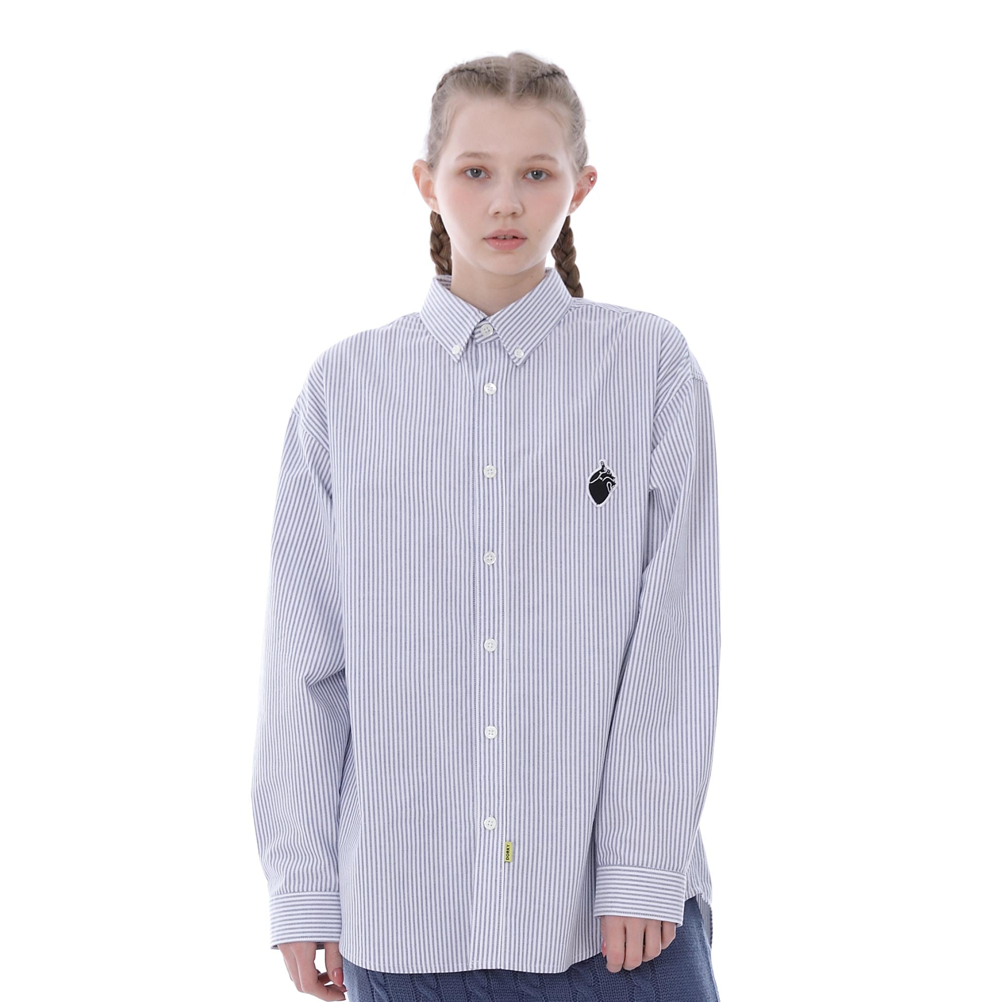 SMALL HEART OXFORD-SHIRT NAVY