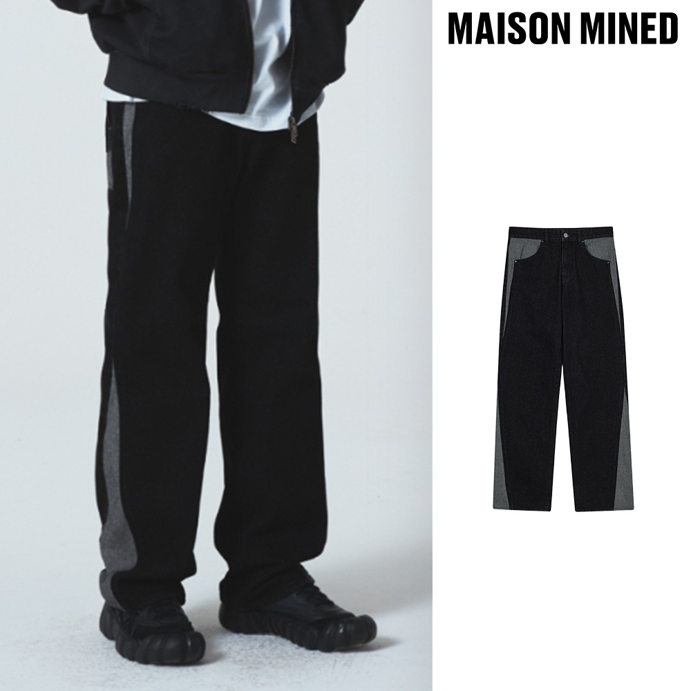 【MAISON MINED】 TRIGON SEMI WIDE DENIM PANTS
