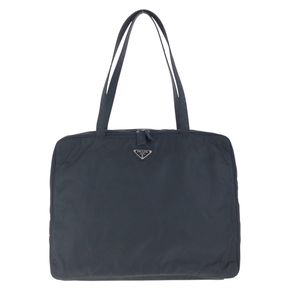 美品 テスート 三角ロゴプレート ブラック 黒 シルバー金具 ナイロン ビジネスバッグ ブリーフケース 男女兼用 メンズ 502815