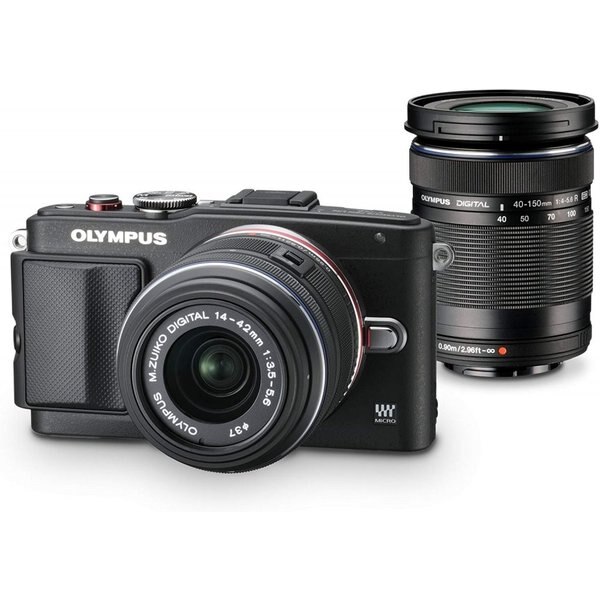 【中古】オリンパス OLYMPUS E-PL6 ダブルズームキット ブラック E-PL6 DZKIT BLK SDカード付き