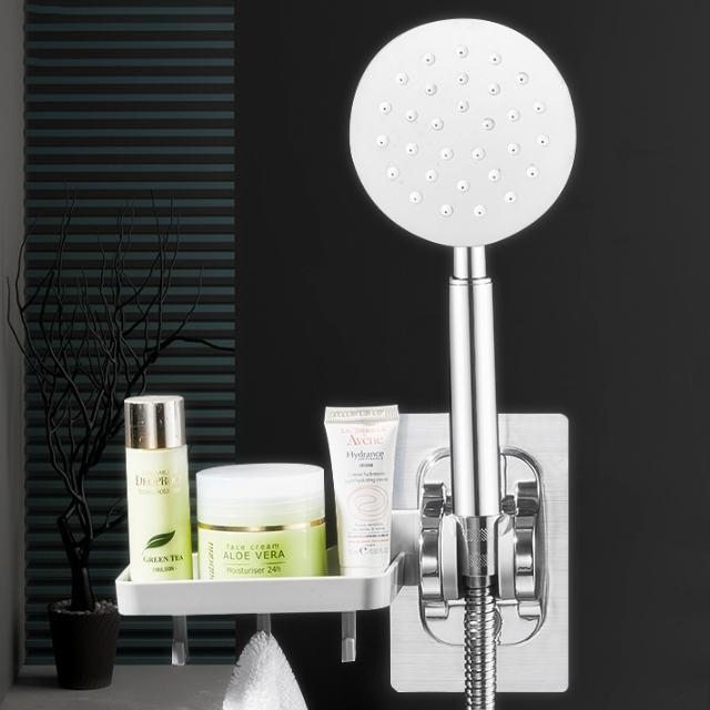 限定セール！シャワーフック 壁掛け式ステンレス鋼 どこでもラックお風呂 シャワー掛具（シルバー）シャワー フック 水栓部品 シャワー部品 強力 4,843円