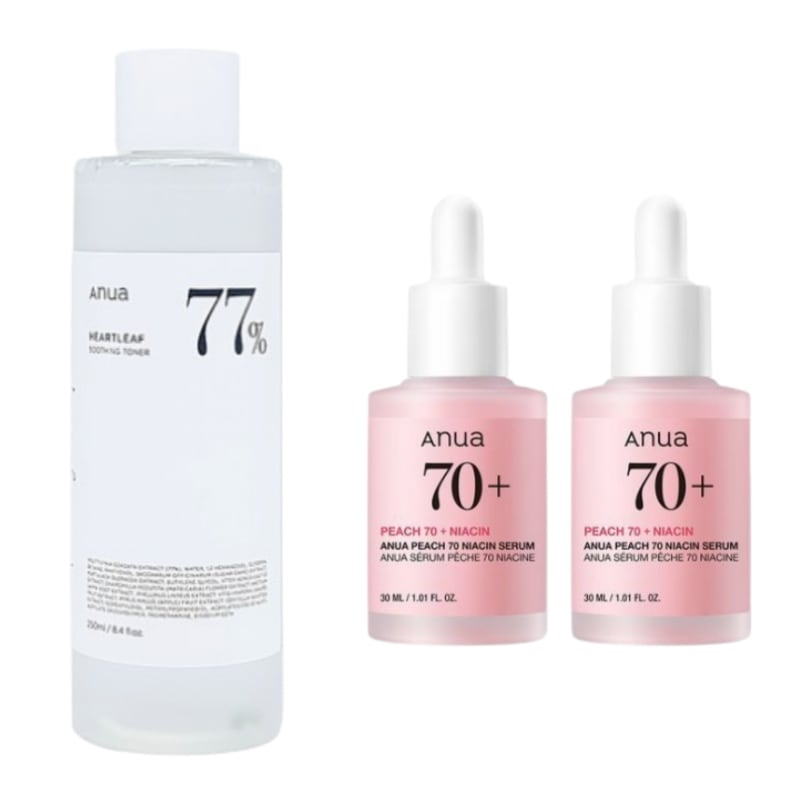 (1+1)ドクダミ77%トナー500mL + モモ70%美容液30mlx2 セット / 美容液セット/人気スキンケアセット/韓国スキンケアセット/トナーセット/セラムセット/保湿トナー大容量セット