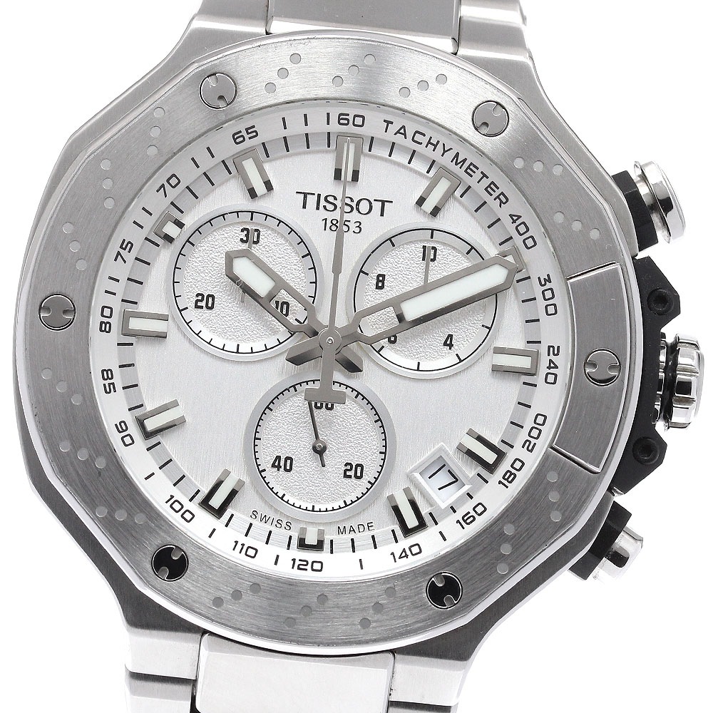 ティソ TISSOT T141.417.11.031.00 Tレース クロノグラフ デイト クォーツ メンズ 箱・保証書付き_955178【中古】