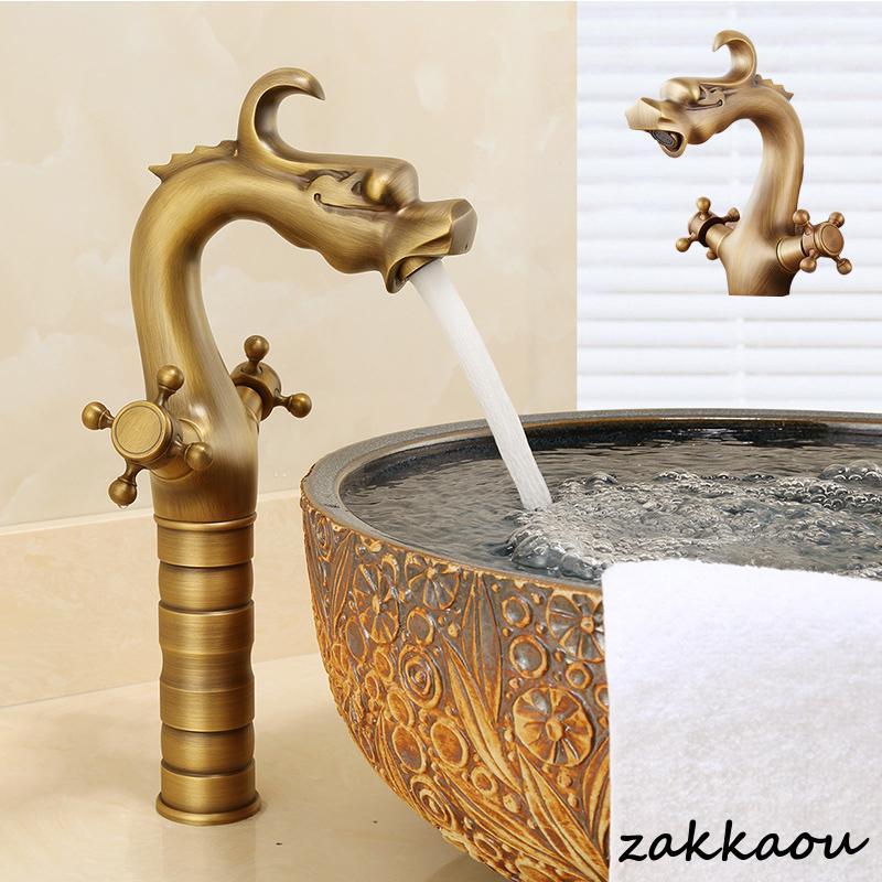 水栓金具 洗面所 蛇口 洗面台 浴室 洗面器 手洗器 手洗い鉢 混合水栓 交換自分で 台付 2レバー おしゃれ 竜型 キッチン 台所 流し台 水道蛇口 簡単取付