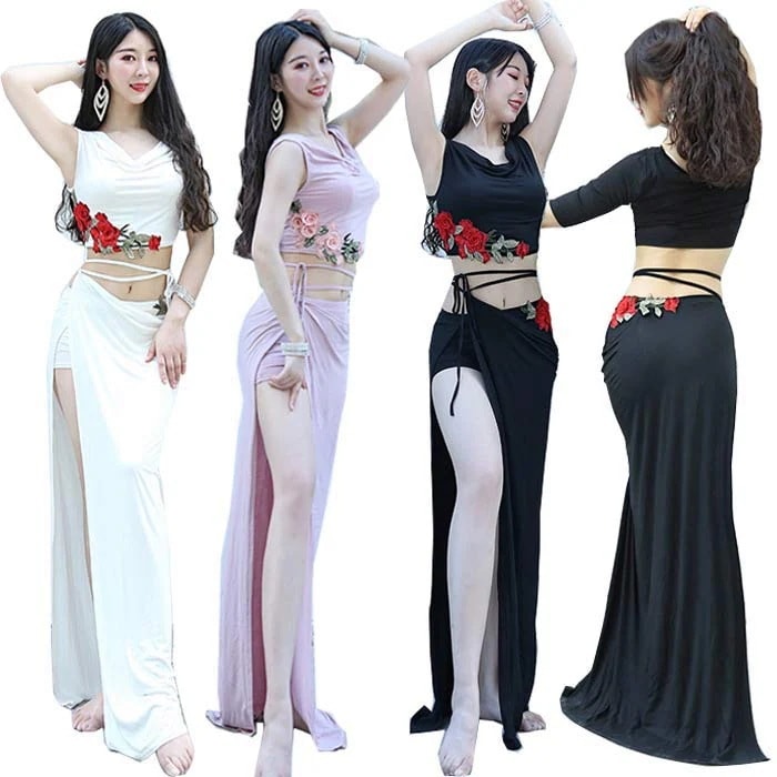 ベリーダンス 衣装 トップス スカート 2点セット ダンス衣装 レッスン着 セットアップスポーツ