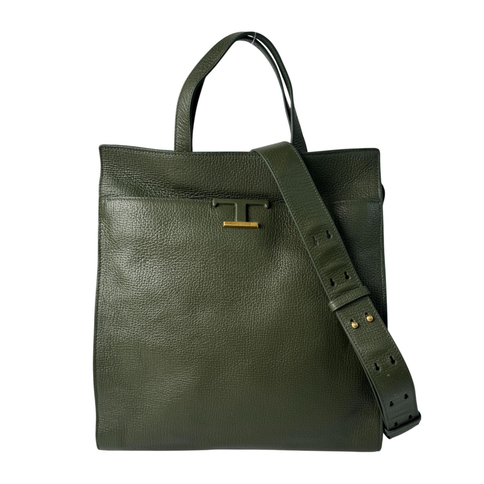 美品 トッズ TODS Tタイムレス ショッピング 2way ショルダーバッグ トートバッグ レディース