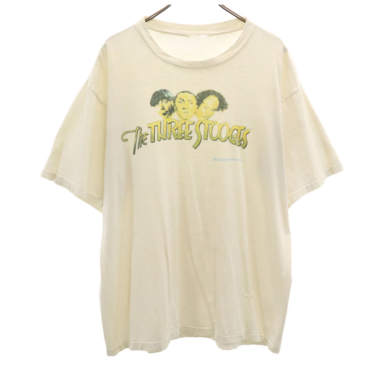 OLD オールド 90s 三ばか大将 コメディアン 半袖 シングルステッチ Tシャツ ホワイト The THREE STOOGES メンズ 古着