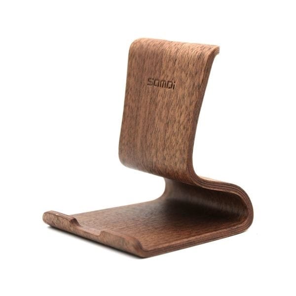 (まとめ)日本トラストテクノロジー 天然木 スマホハイスタンド (ウォルナット) WSHS-WN2セット