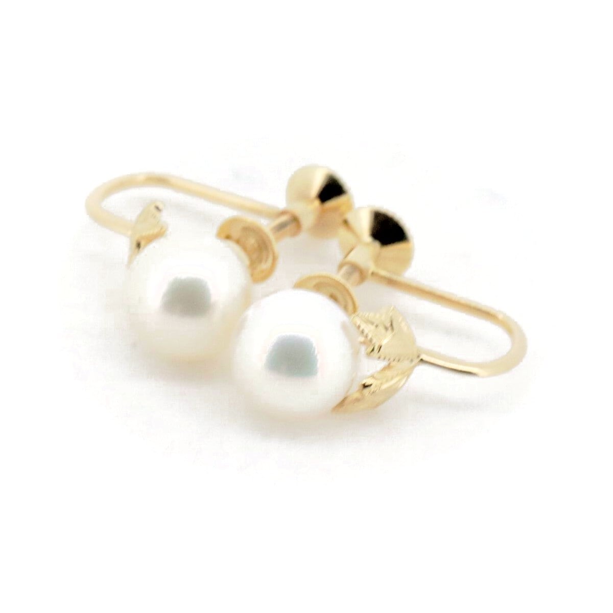 パール イヤリング 6.8ミリ 真珠 K18YG(18金 イエローゴールド) 質屋出品