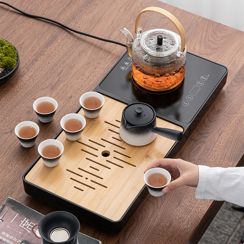 多機能カンフーティーセットオールインワン全自動家庭用軽量高級高級ティーポットティー醸造テーブルティートレイ小型
