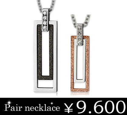 ステンレスアクセサリーペアピンクゴールド＆ブラックホールバーステンレスペンダント/プレゼント/ギフト