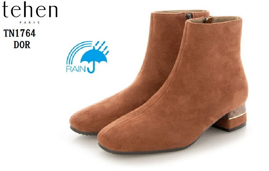 tehen(テーン)TN1764 エレガンスストレッチショートブーツ 金具のラインと柄素材 レディス