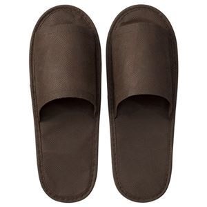 （まとめ） 三和 不織布スリッパ ブラウン OTS-1BR 1セット（10足） [x10セット]