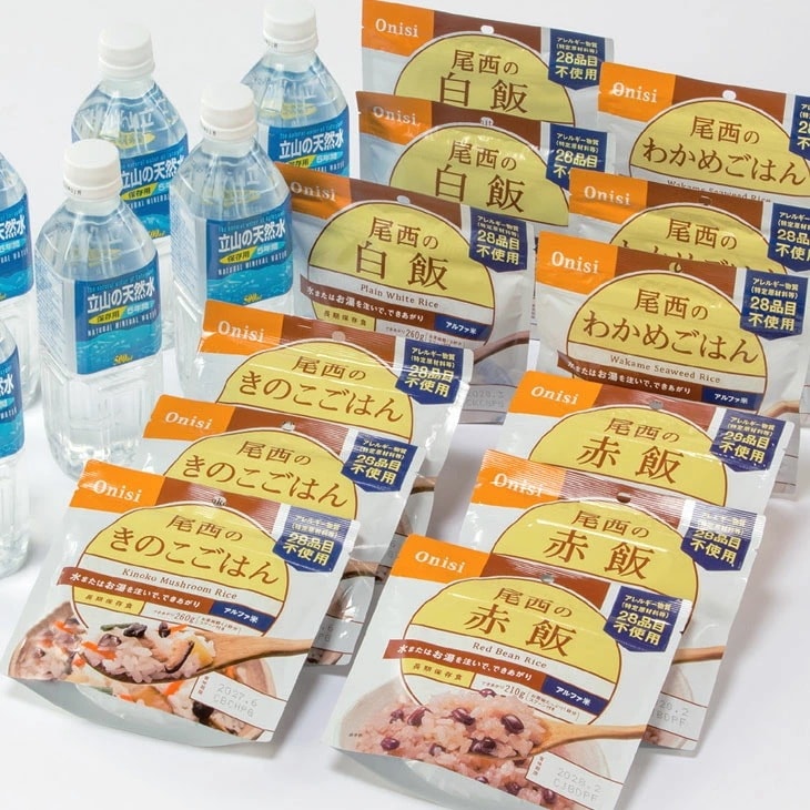 非常保存食 和風ごはんセット 保存食100g×12袋 4種 各3袋 保存水500ml×6本 5,314円