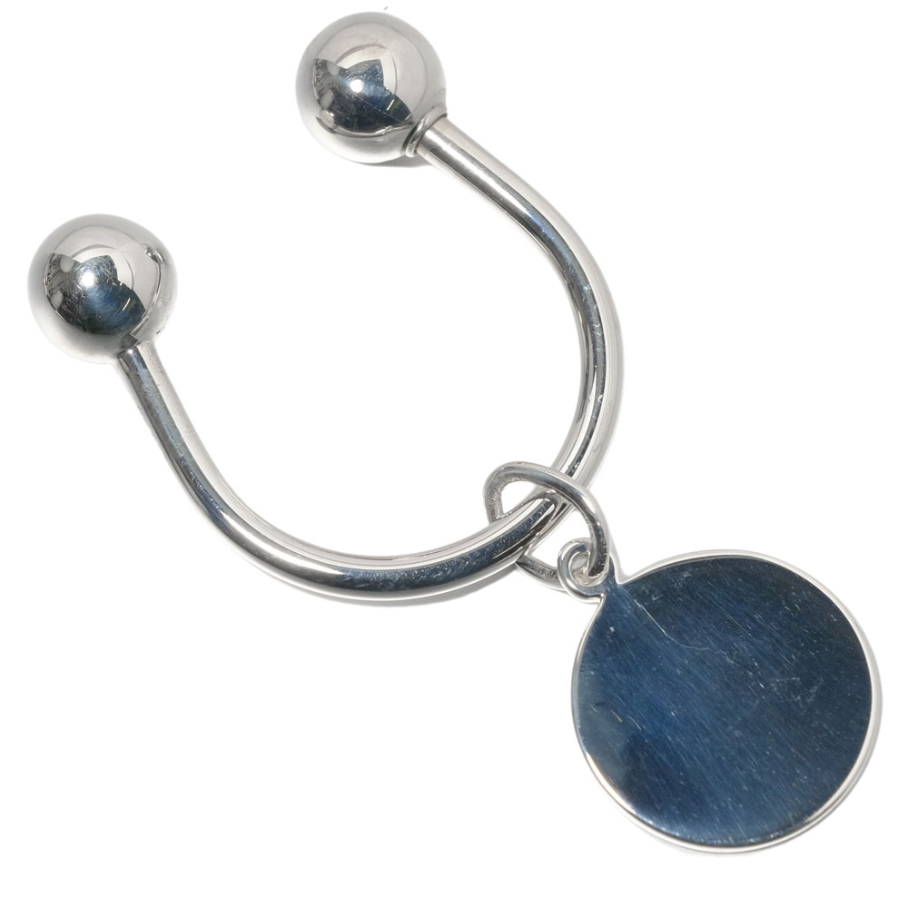 ラウンド タグ キーホルダー シルバー925 ユニセックス 中古品 A-ランク