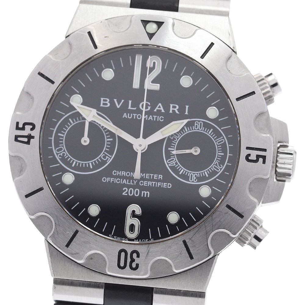 ベルト訳あり ブルガリ BVLGARI SC38S ディアゴノ スクーバー クロノグラフ 自動巻き メンズ _921227【中古】