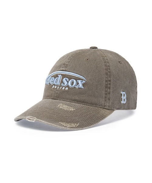【MLB】 VINTAGE DAMAGE CURVE LOGO UNSTRUCTURED BALL CAP BOS L.BROWN キャップ 正規品