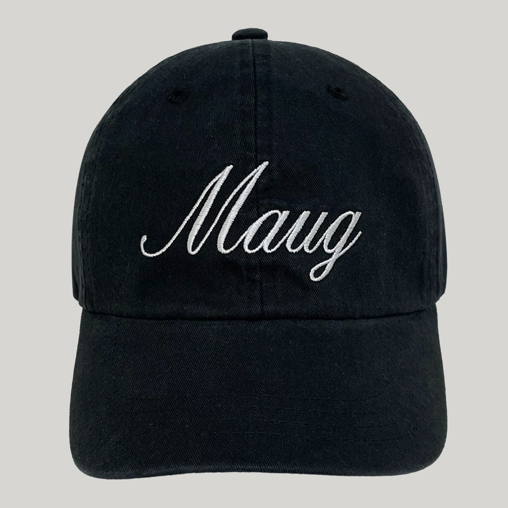 Maug デイリーレタリングウォッシュボールキャップブラック