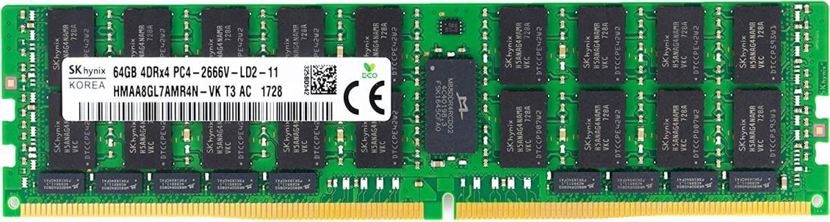 2個セット サーバーメモリ Hynix 64GB DDR4 PC4-2666V ECC HMAA8GL7AMR4N 288 PIN SDRAM