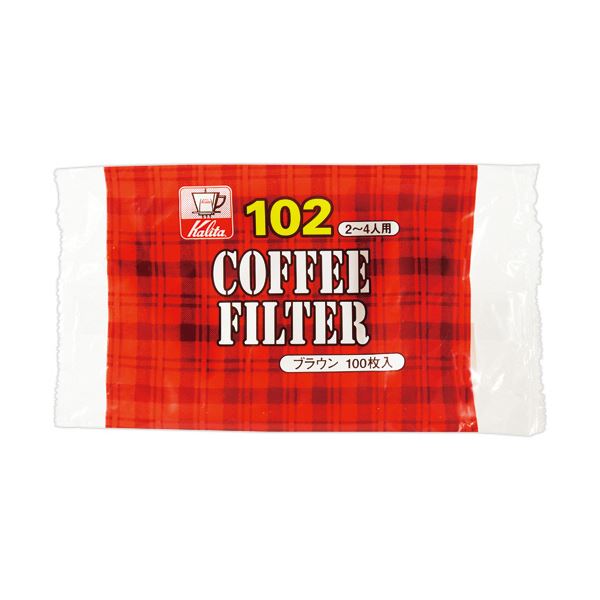 （まとめ）カリタ NK102濾紙 ブラウン（24人用） 13125 1パック（100枚）[x50セット]