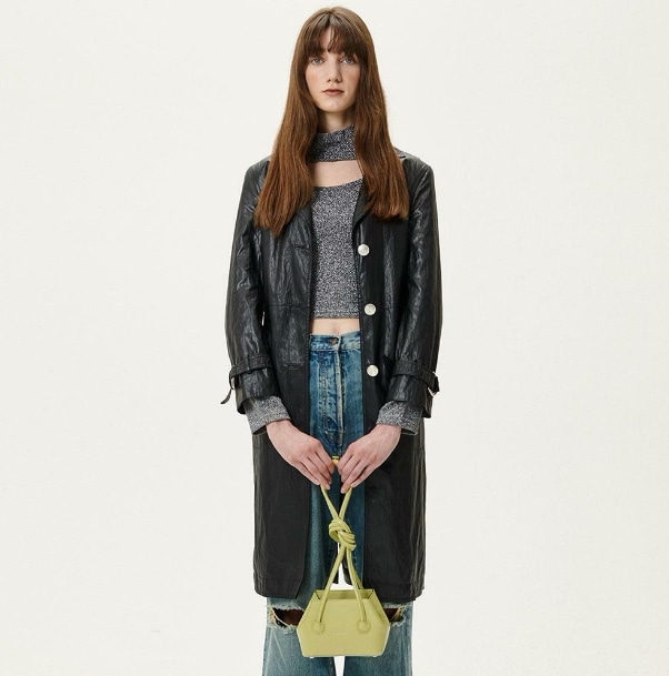 【MARGESHERWOOD】 BOAT SHOPPER MINI : LIME CRINKLE