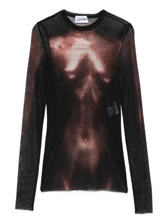 JEAN PAUL GAULTIER Women Tops 25 04 W TO366 M010P 0060 BLACK BROWN
