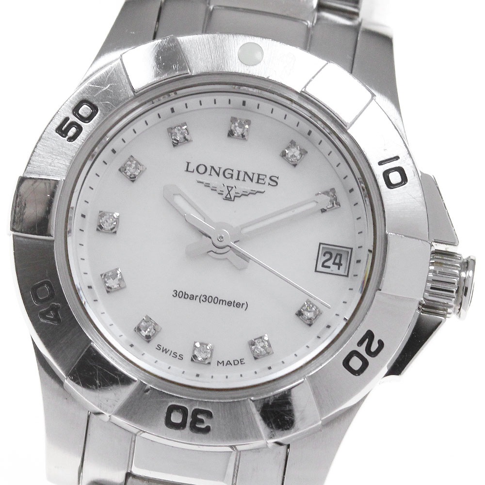 ロンジン LONGINES L3.198.4 ハイドロ コンクエスト 11Pダイヤ クォーツ レディース _861904【中古】 34,450円