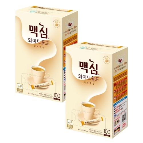 [1+1]ホワイトゴールド コーヒーミックス 11.7g x 100本入 韓国インスタントコーヒー スティックタイプ お徳用セット 大容量 まろやかな味わい おうちカフェ 手軽なカフェラテ 業務用