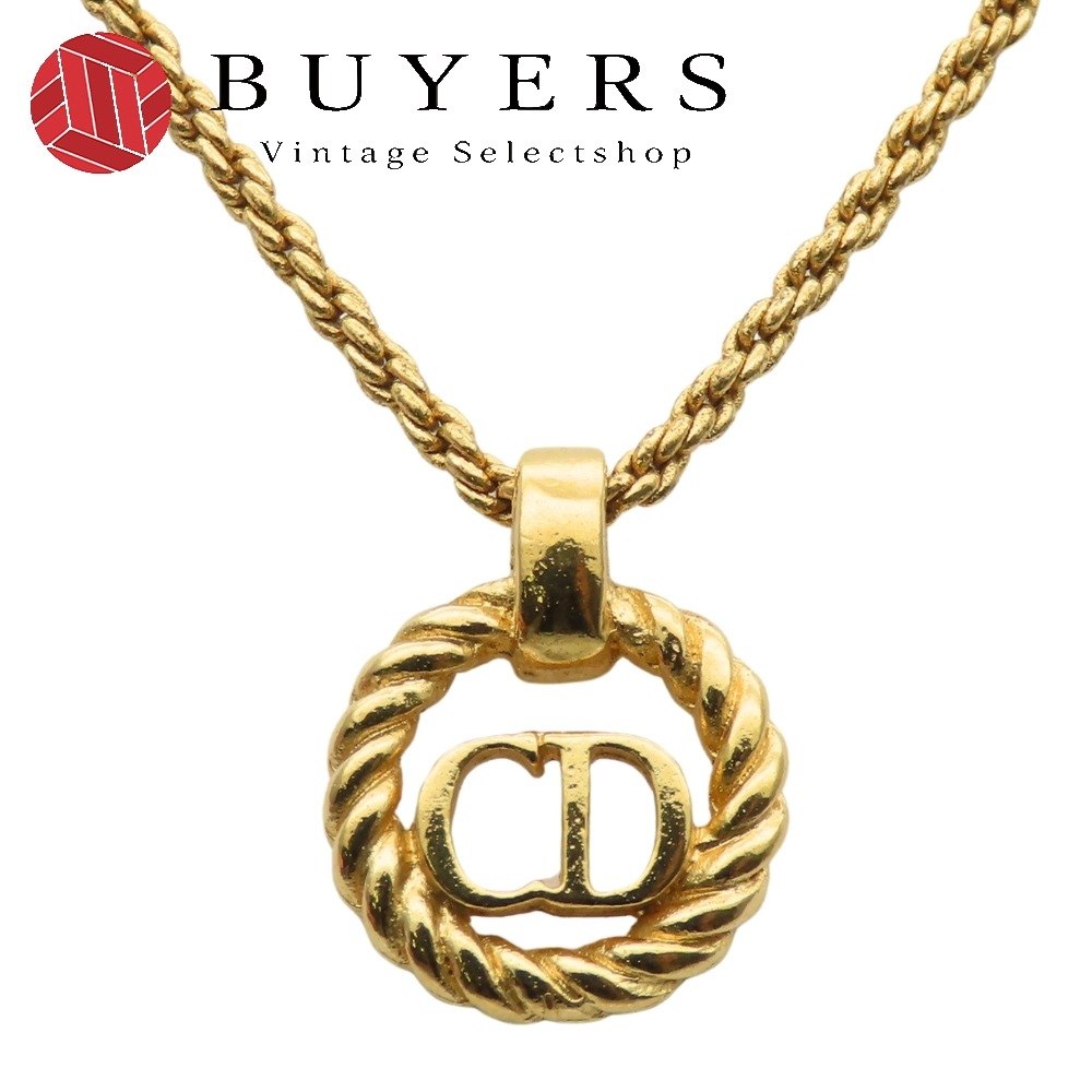中古 ネックレス CDロゴ メタル ゴールド GP メッキ アクセサリー レディース 女性