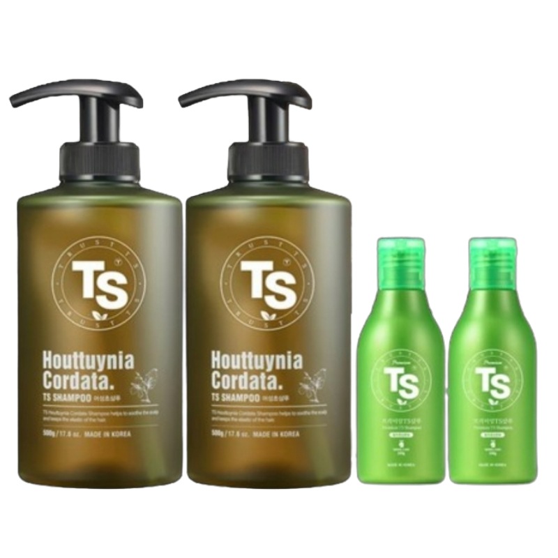 ドクダミシャンプー 500g × 2本 & プレミアムシャンプー 100g × 2本/女性草シャンプー/プレミアム/頭皮ケア/髪の毛ボリューム/ストレス頭皮/敏感肌用シャンプー/脱毛防止