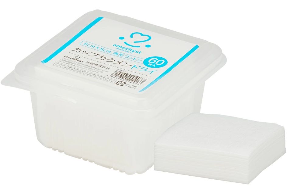 大衛 カップカクメンドライ8×8 60枚入 12個セット / コットン ドライコットン 専用容器付