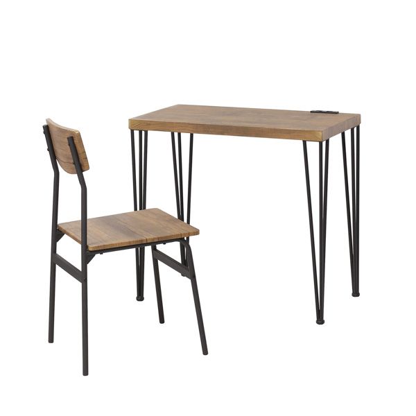 アートデスク2点セット（コンセント付） ヴィンテージブラウン 組立式 10,125円