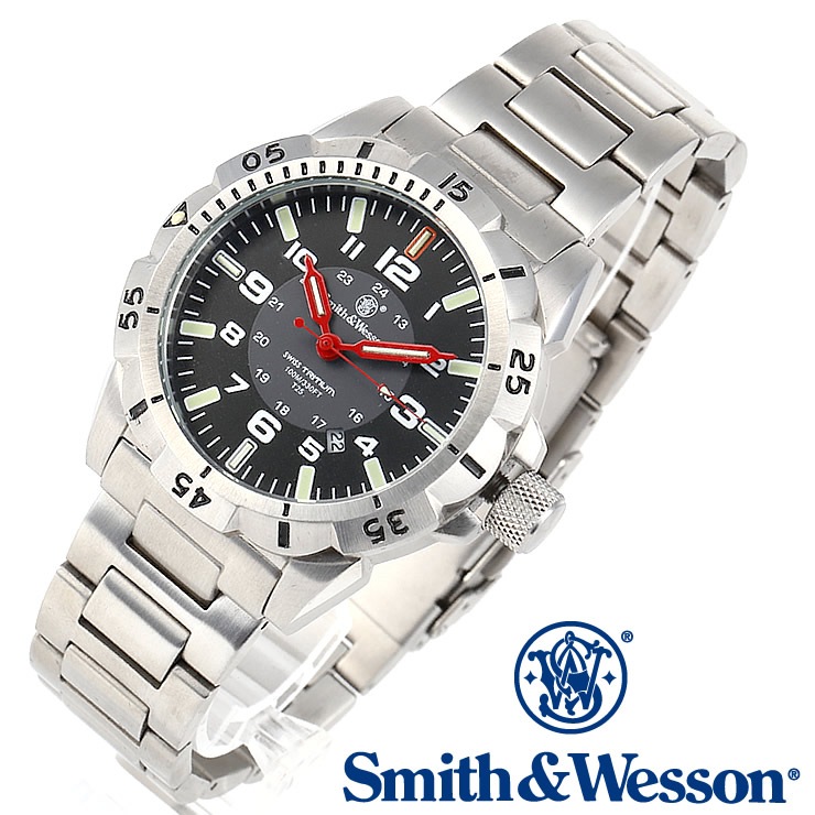 [送料無料] [正規品] スミス＆ウェッソン Smith Wesson スイス トリチウム ミリタリー腕時計 EMISSARY WATCH SILVER SWISS TRITIUM SWW-88-S