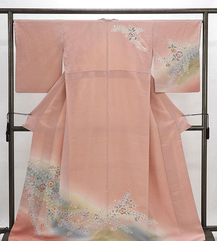 訪問着 正絹 絞り辻が花模様 身丈166.5cm 裄丈66cm 付下訪問着 リサイクル 中古 着物 結婚式 入学式 卒業式 b4038