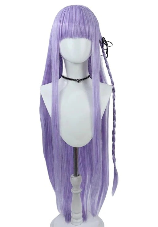 コスプレウィッグ霧切響子ダンガンロンパ希望の学園と絶望の高校生三つ編み耐熱文化祭小物ハロウイーンウィッグかつらネット付きコスチューム