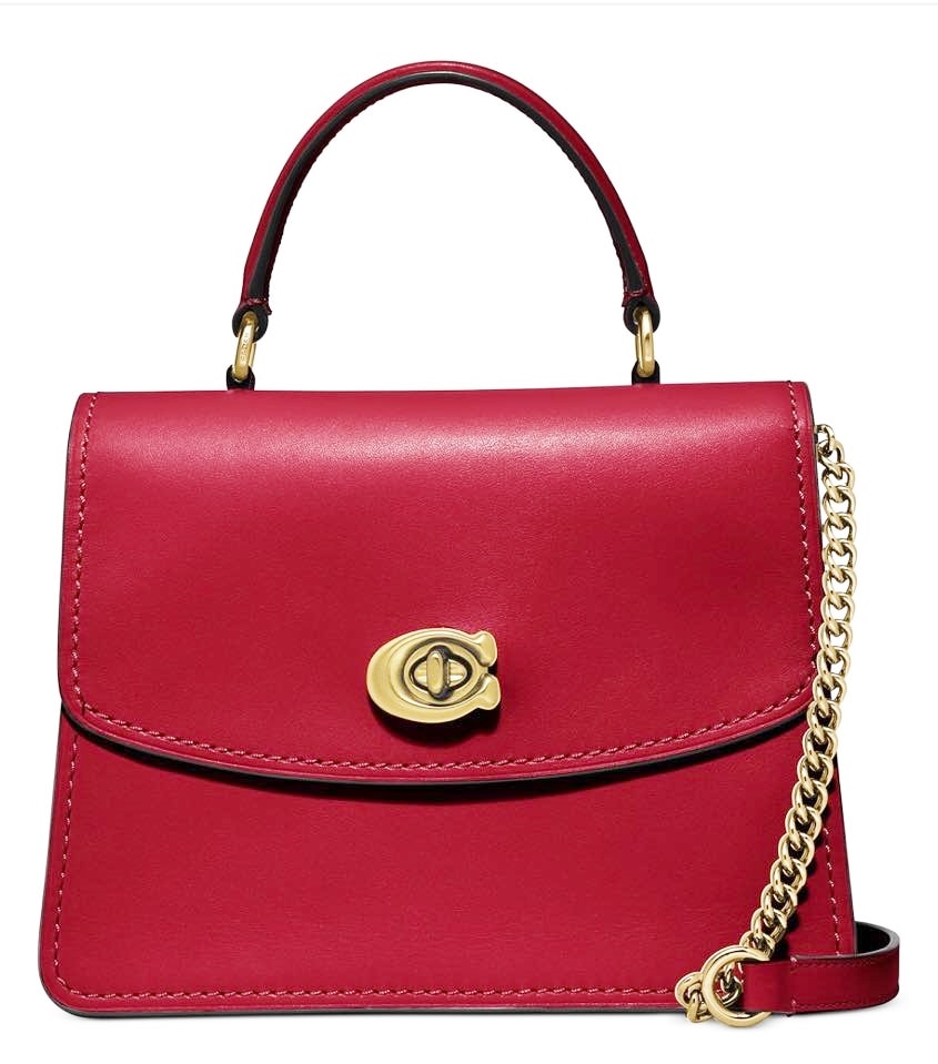 COACH 52664 コーチ レザー ハンドバッグ チェーンショルダーバッグ カーフレザー レッド